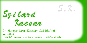 szilard kacsar business card